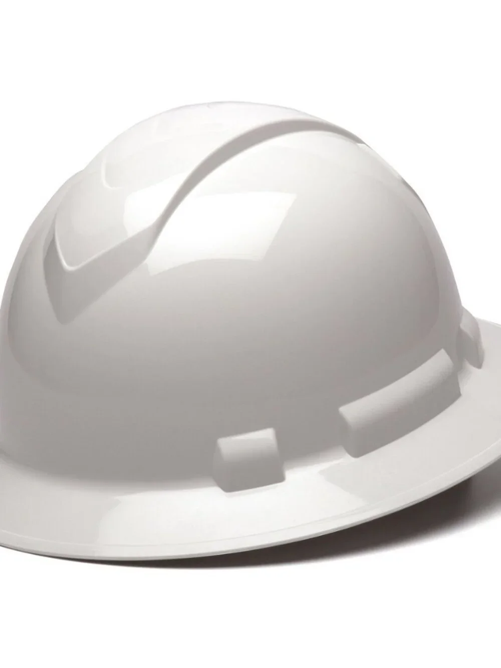 Ridgeline Full Brim Hard Hat - 4-Point Ratchet Suspension - White